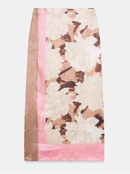 Zara Floral Midi Skirt New - Picture 4 of 8